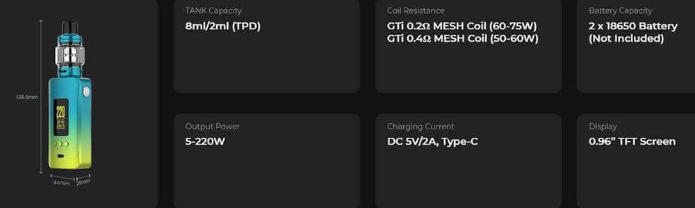 Vaporesso Gen 200 Kit Özellikleri